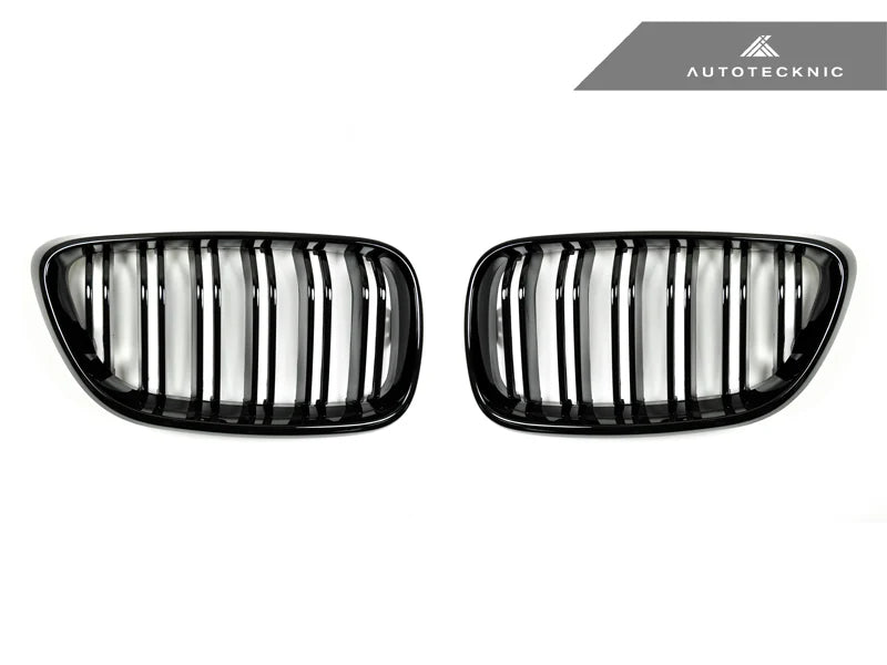 Dual-Slats Gloss Black Front Grille Set