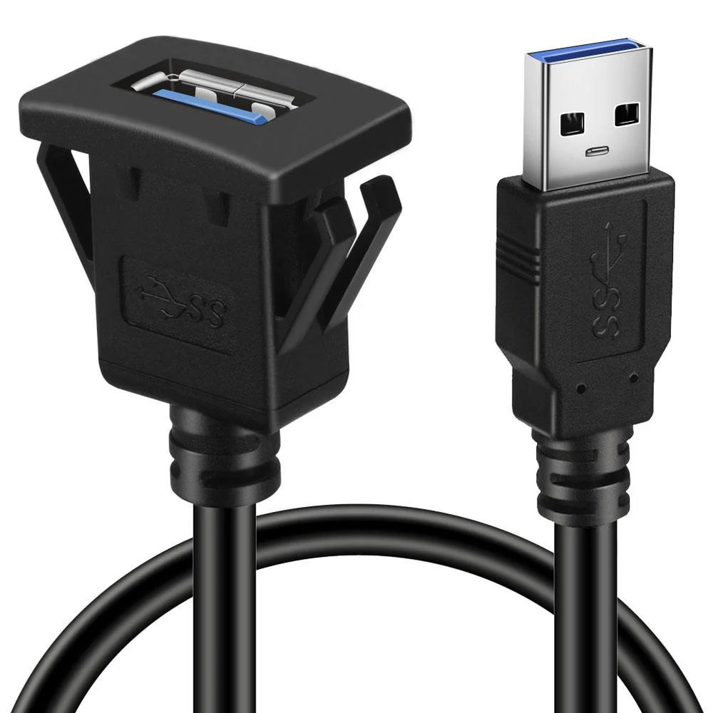 Square USB 3.0 Panel Mount Extension Cable