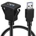 Square USB 3.0 Panel Mount Extension Cable
