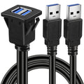 Square USB 3.0 Panel Mount Extension Cable