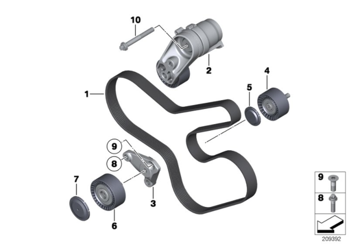 8Pk 942 Ribbed V-Belt