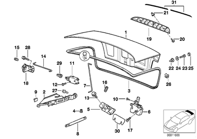 Trunk Lid for 3rd Stoplamp