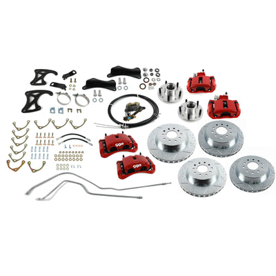 Big Brake Front and Rear Kit with Red Twin Piston Calipers