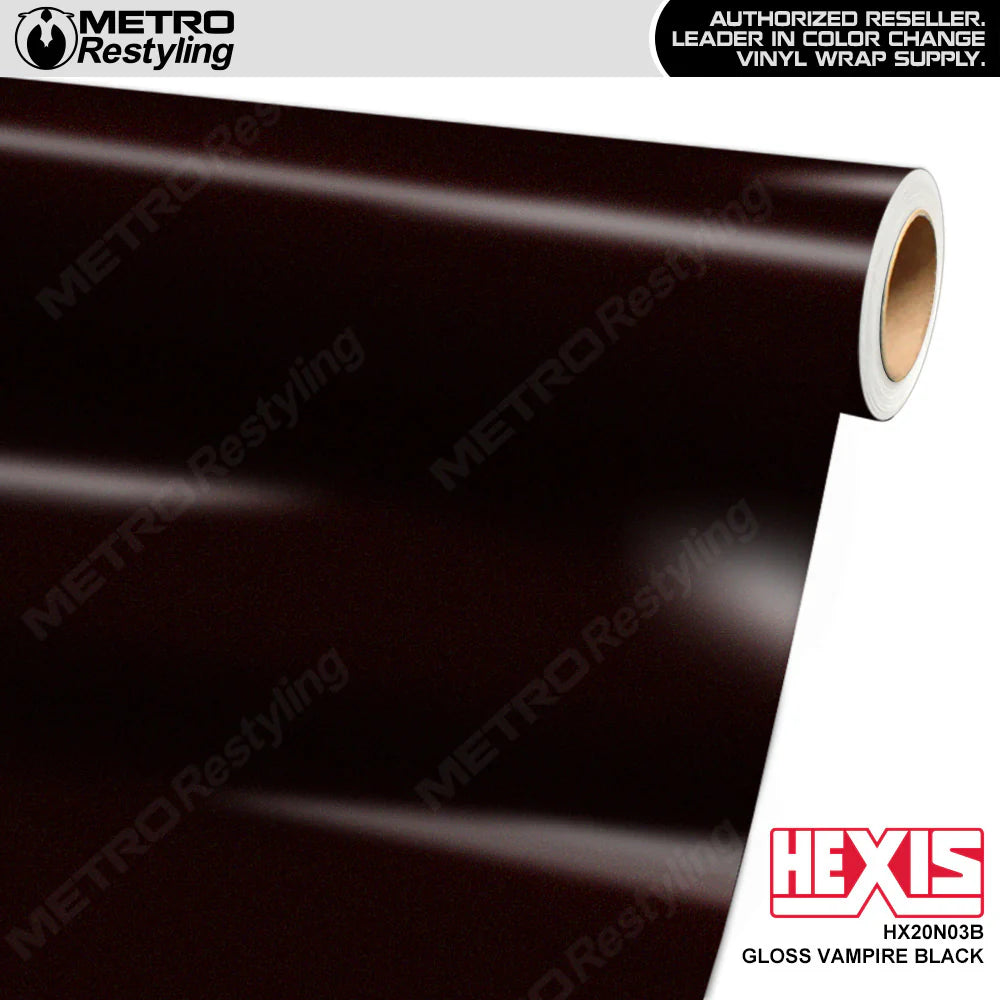 Hexis Skintac HX20000 Series Gloss Vampire Black Vinyl Wrap