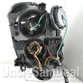 Black Housing Clear Lens Halogen Headlight Assembly - Pair
