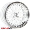 CP21 15x8 +25mm 4x100 Gloss White Machined Lip Wheel