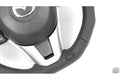 Perforated Leather Steering Wheel with Red Stitching