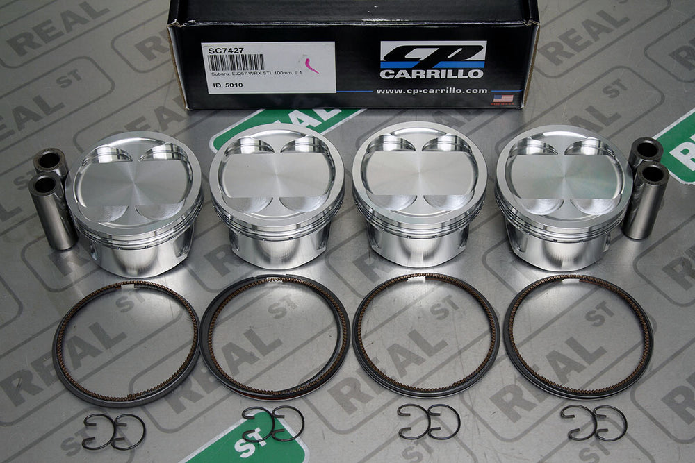 Forged Piston Set, 100mm Bore, 9.0:1 Compression Ratio