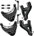 8pc Front Control Arms Sway Bar Links Tie Rods Kit