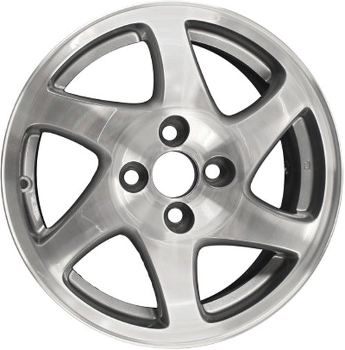 15x6 Aluminum Wheel, 4-Lug 100mm Bolt Pattern, Grey Machined 6-Spoke