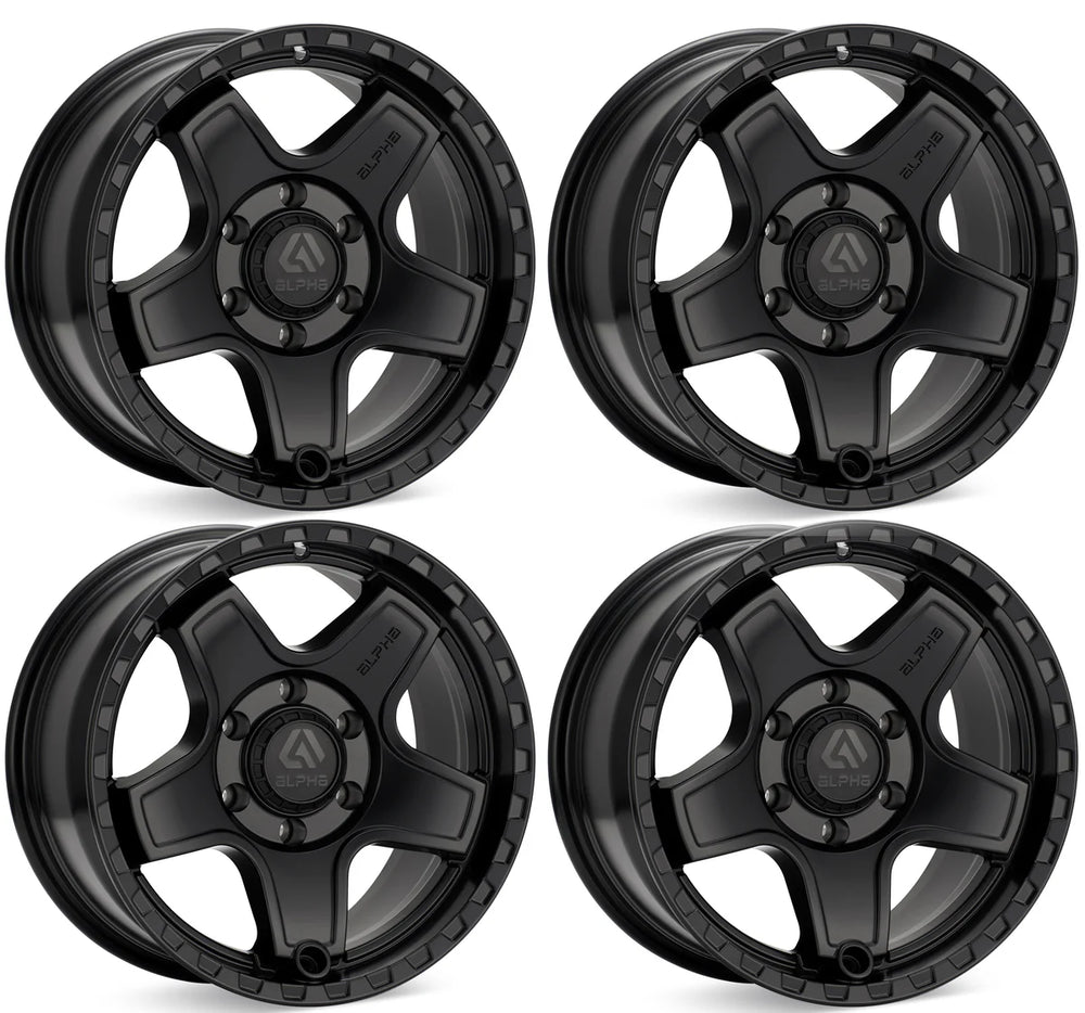 ECHO 18x9 +25 5x130 Matte Black Wheel Set