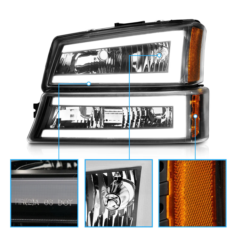 Black Housing Headlight Set