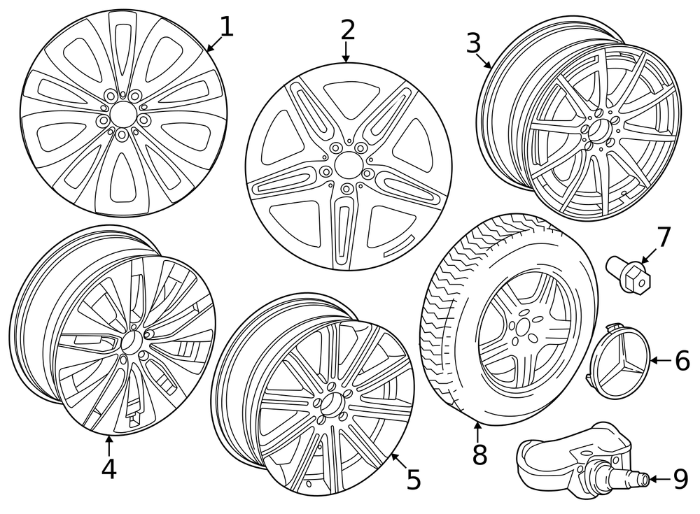 20-Inch Black Twin 5-Spoke Rear Alloy Wheel