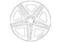 20-Inch Black Twin 5-Spoke Rear Alloy Wheel