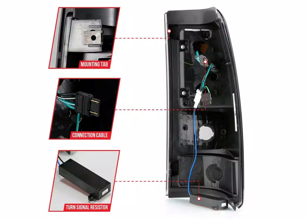 LED Smoke Lens Black Housing Tail Lights
