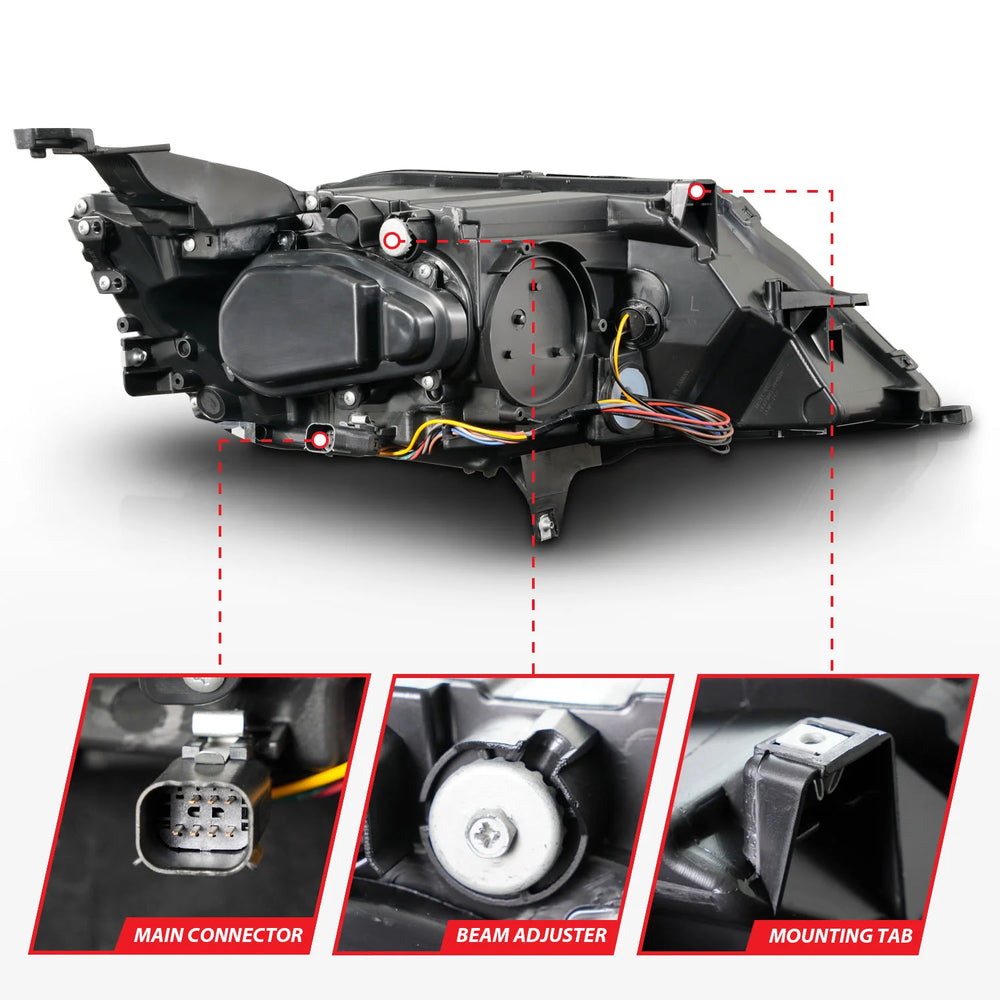 Projector Headlight Set with LED Bars