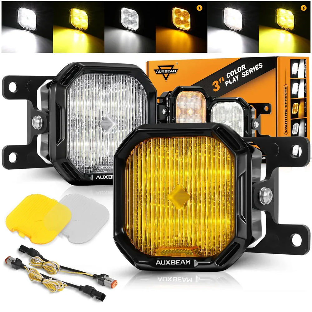 Color Play Series 3-Inch 100W LED Fog Light Kit