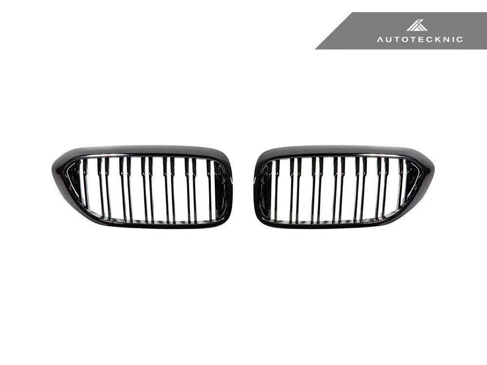 Dual-Slats Gloss Black Front Grille Set