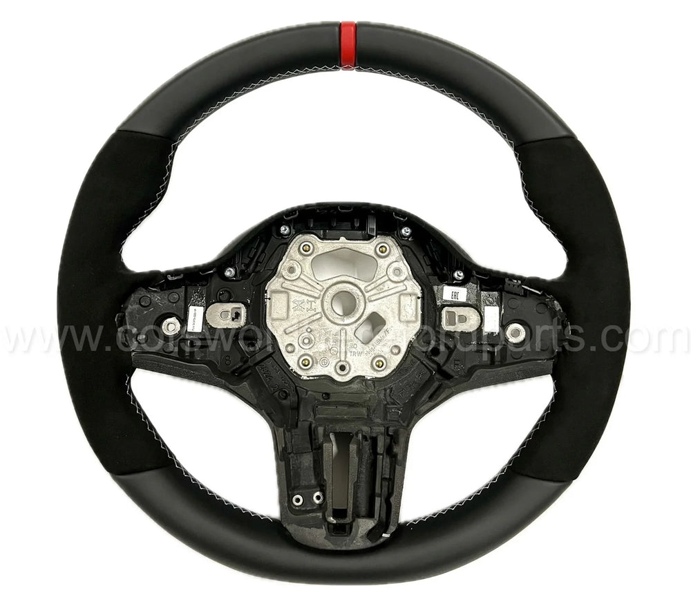M Performance Alcantara/Leather Steering Wheel w/ Red Center Mark