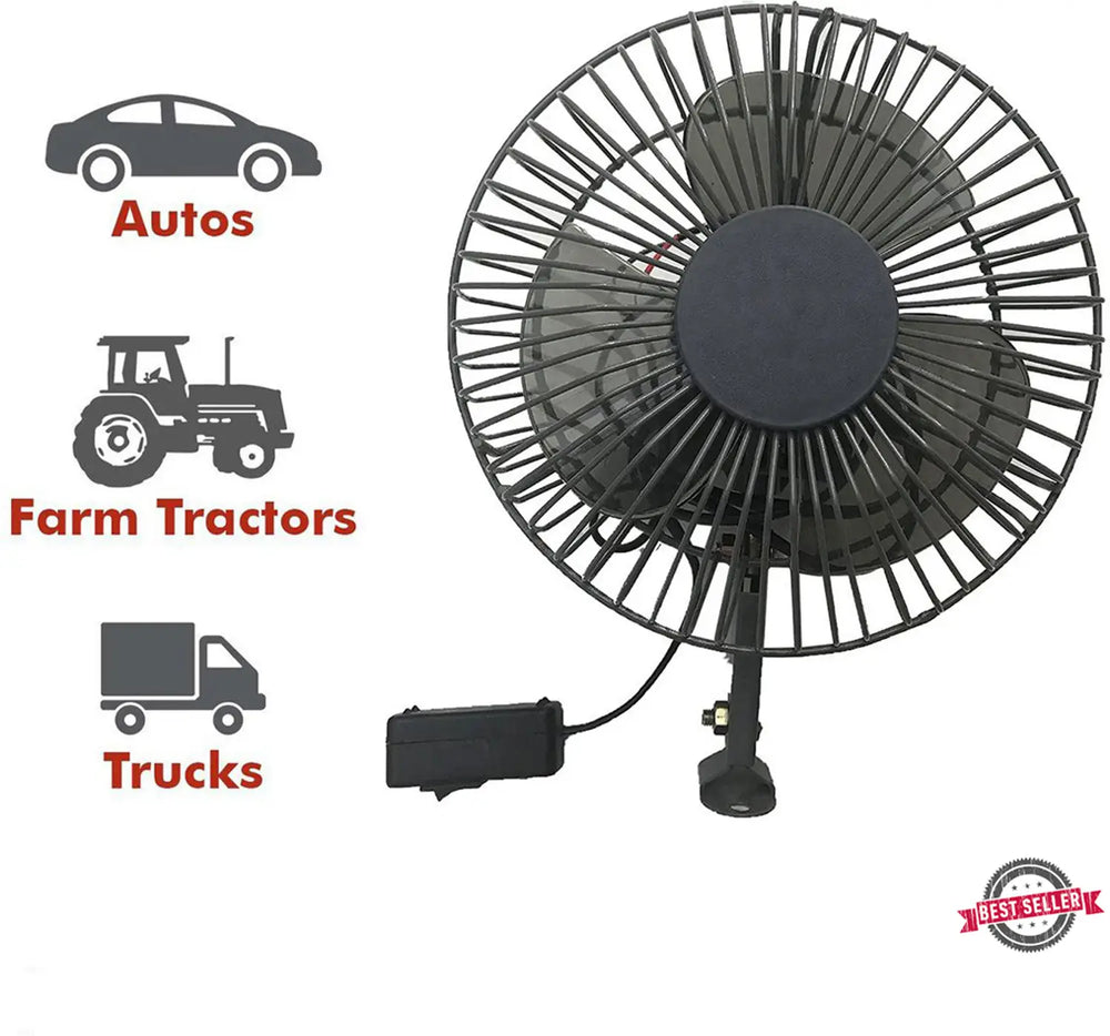 CITYVEGI 6-Inch 12V Car Interior Fan