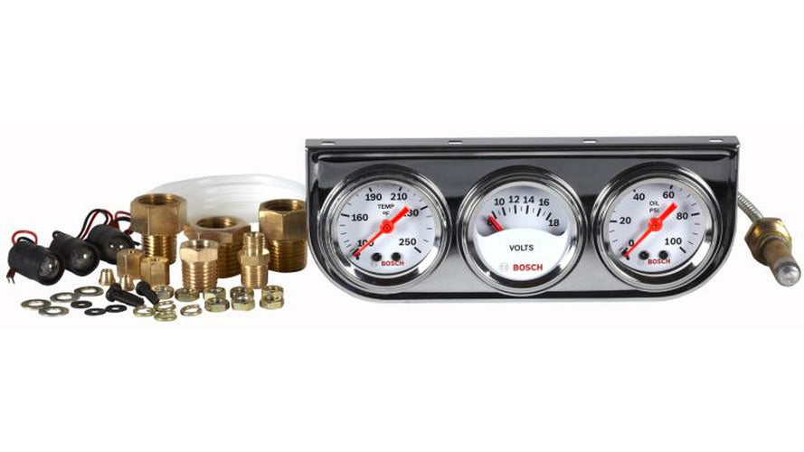 Mini Triple Gauge Kit with Oil Pressure, Oil/Water Temp, Voltmeter