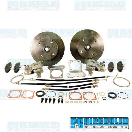Stamped Steel Brackets with VW 4-Lug Rotors and M14-1.5mm Caliper Mounts