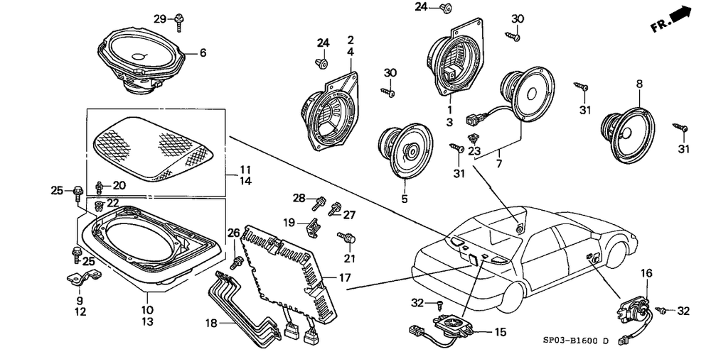 Front Door Speaker Mount Bracket, Passenger Side