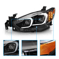 Projector Headlights with Light Bar Style Black Housing