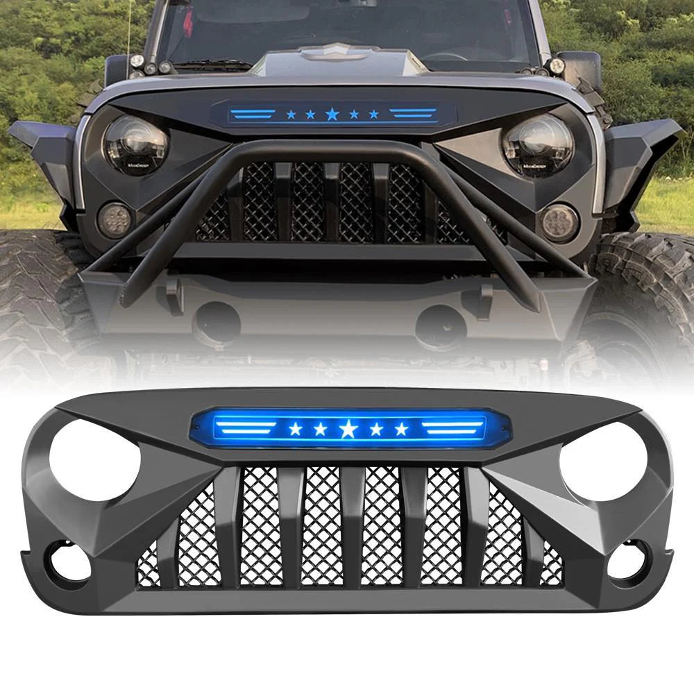 Angry Eye Grille with Blue Star DRL