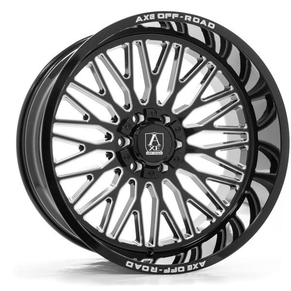 Kratos 24x12 -44mm Offset 8x165.1 Bolt Pattern Gloss Black Milled Wheel