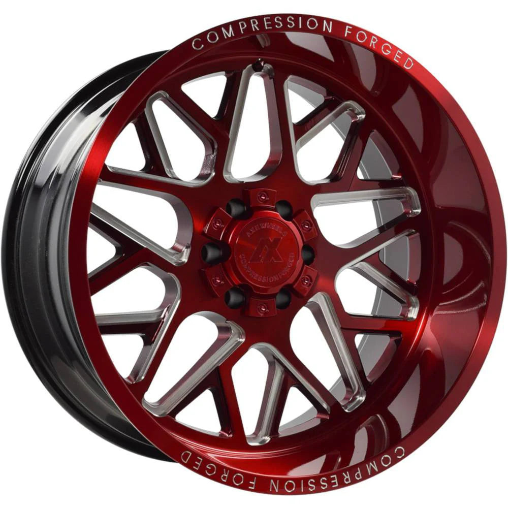 AX5.2 24x12 -44mm Candy Red Milled Spoke Accents Wheel