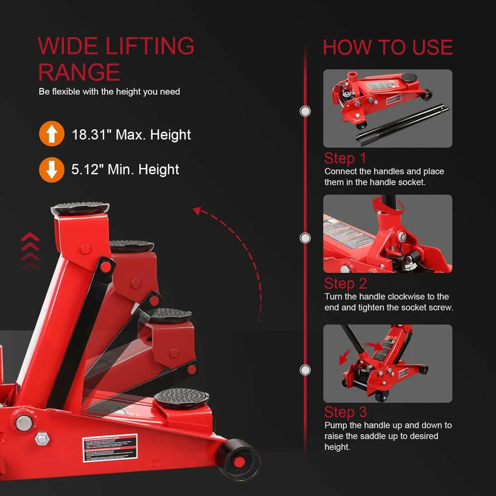 3-Ton 6,600 lbs Floor Jack