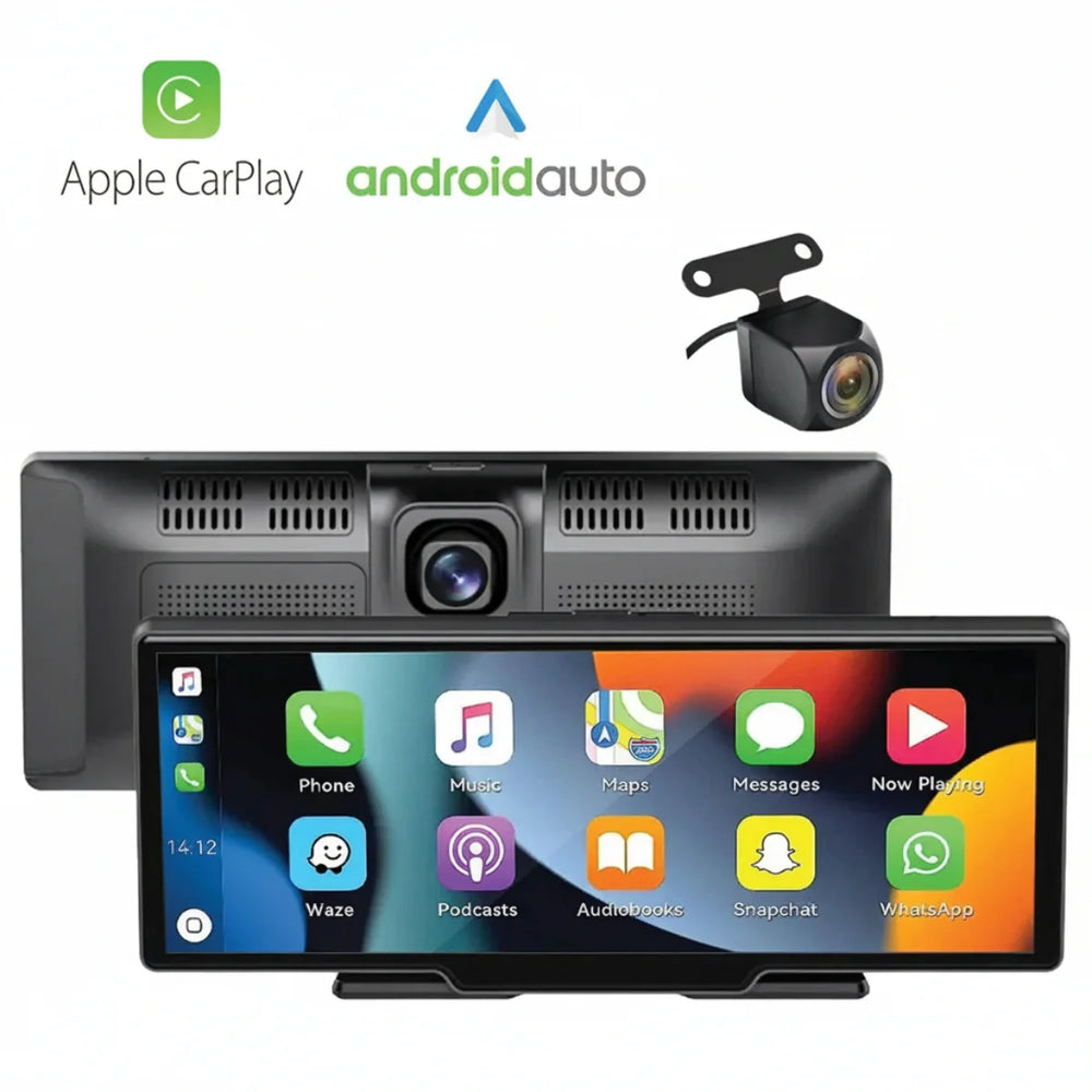 S-Drive 10" Wireless CarPlay Android Auto Display with Dash Cam
