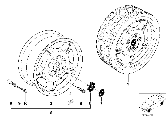 M Double Spoke 17x7.5 Front Wheel
