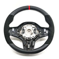 Performance Steering Wheel w/ Red 12-Hour Mark and Silver-Grey Stitching