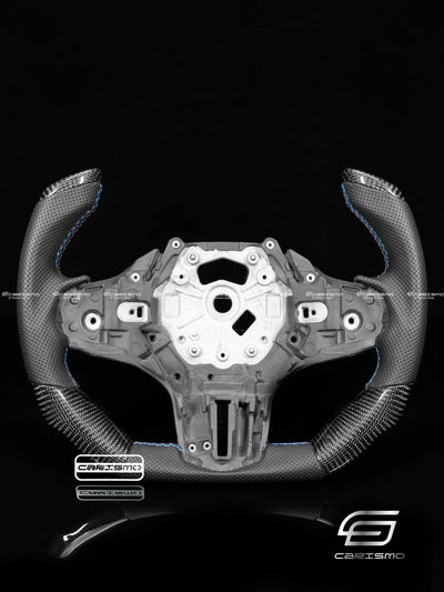 Gloss Carbon Fiber Perforated Leather Steering Wheel