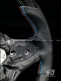 Gloss Carbon Fiber Perforated Leather Steering Wheel