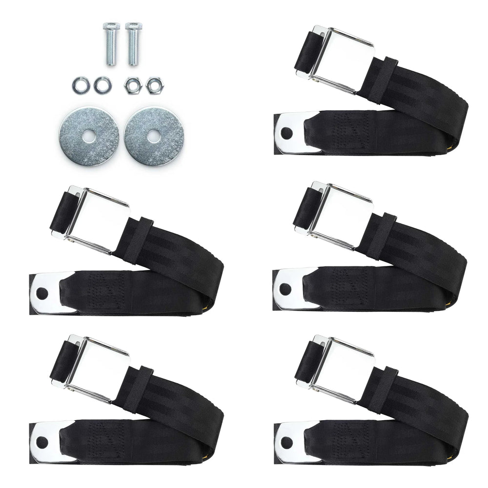 Aviation-Style 2-Point Lap Seat Belt Kit