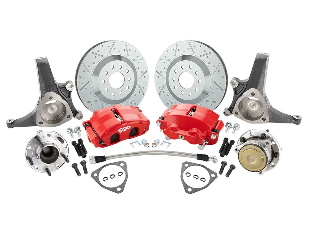 13-Inch Front Disc Brake Kit with Red Calipers