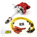HEI Distributor and Yellow Spark Plug Wires