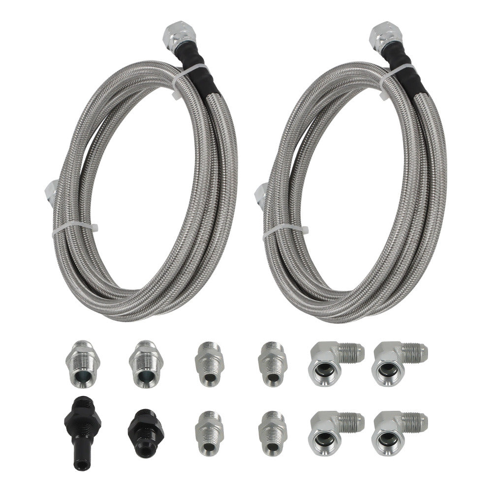 70-Inch Stainless Steel Braided Transmission Cooler Hose Line Kit