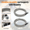 70-Inch Stainless Steel Braided Transmission Cooler Hose Line Kit