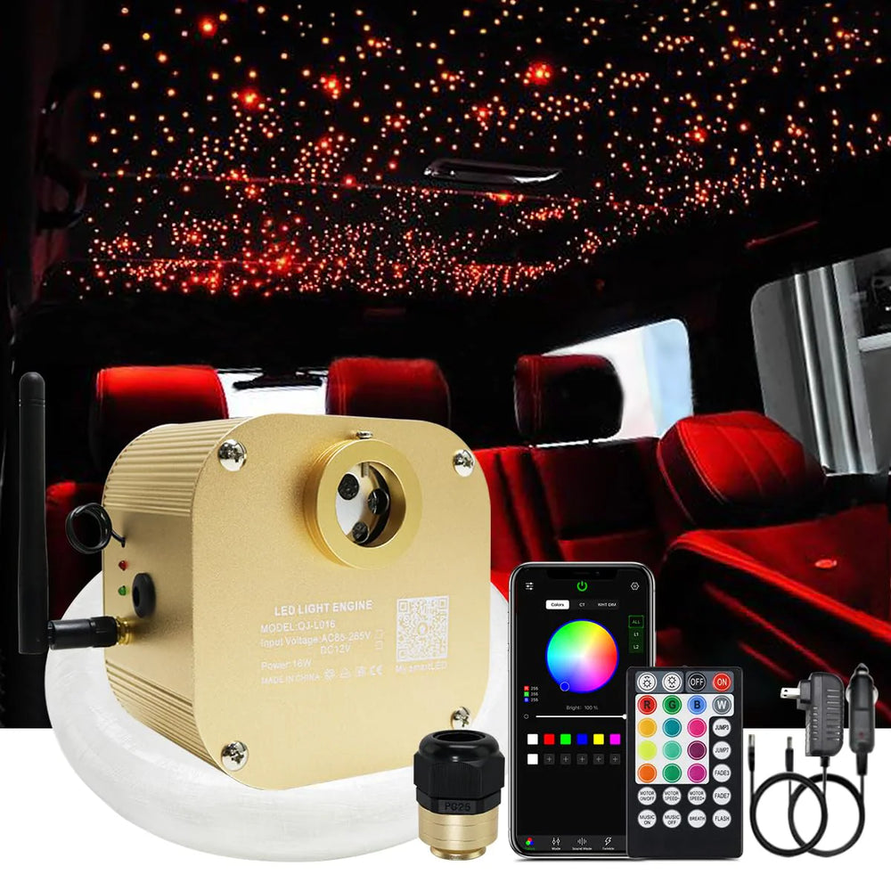 16W Fiber Optic Light Engine w/ 335 x 13.1ft Cables
