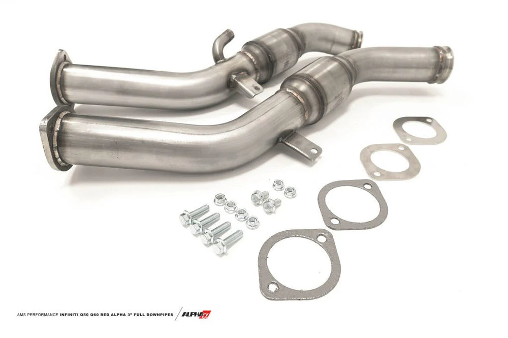 Red Alpha 3-Inch Mandrel-Bent Full Downpipes