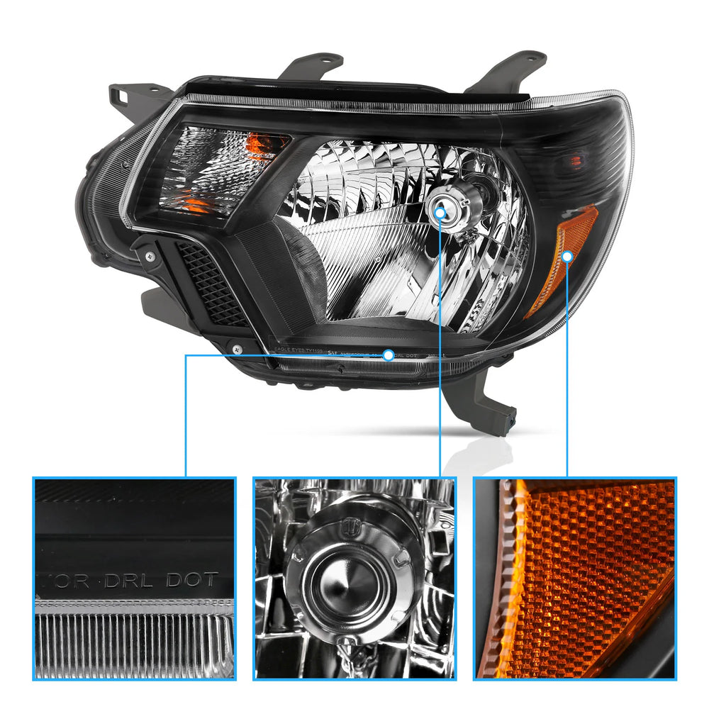 OE-Style Headlight Set with Black Housing