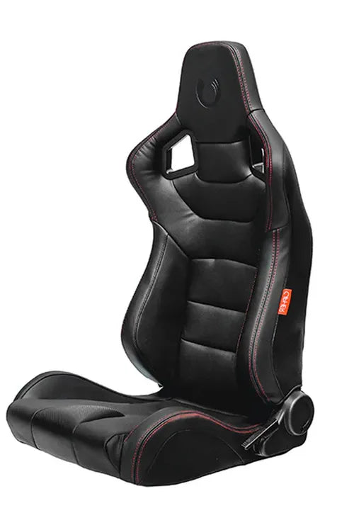 CPA2001 Racing Seats, Black Leatherette Red Stitching