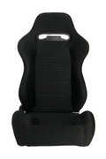 Racing Seat with Sliders, Black Cloth/Grey Stitch