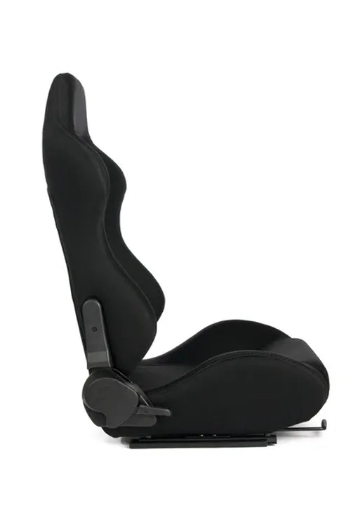 Racing Seat with Sliders, Black Cloth/Grey Stitch