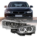 Black LED Angel Eyes Halo Rings Projector Headlight