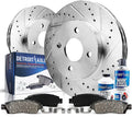 Front Drilled and Slotted Rotor and Ceramic Brake Pad Kit